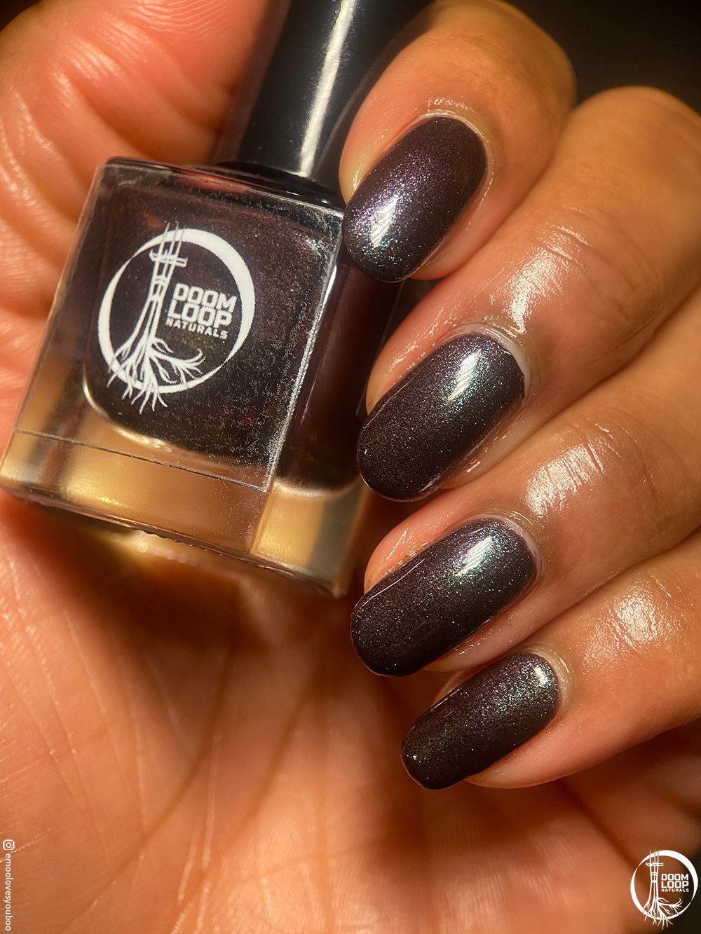 RUINCHARMED - Dark Bruised-Red and Green Shimmer Nail Polish product image (9)