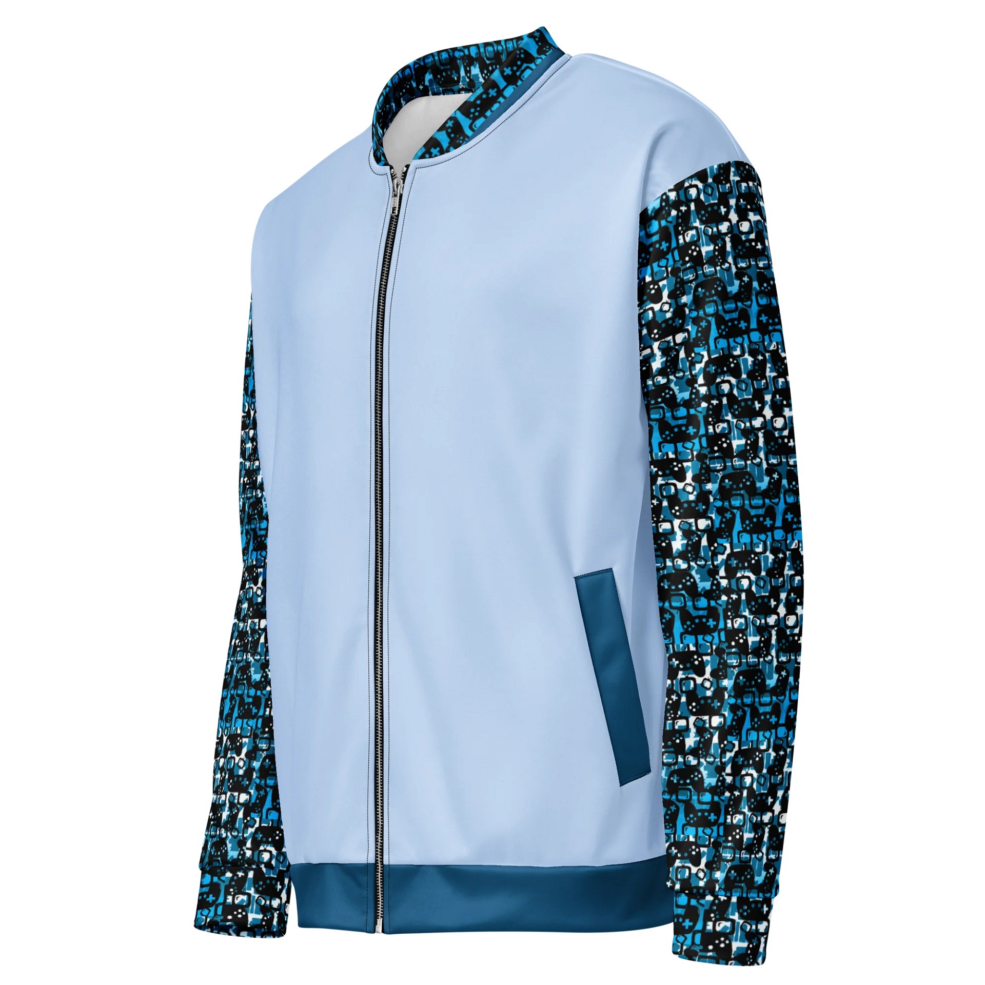 Experience Stories Unisex Bomber Jacket (Blue, Pale Blue, and Black) product image (3)