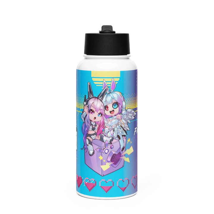 8BIT Pixel Love - Find the Rabbit Stainless Steel Water Bottle with a Straw Lid product image (1)