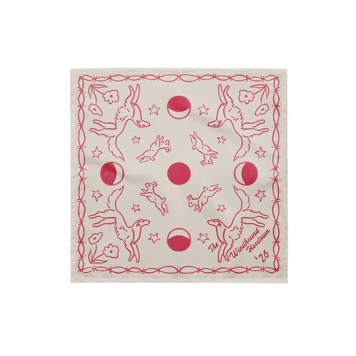 Windhound Hoedown '26 Bandana - Magenta on Cream product image (1)