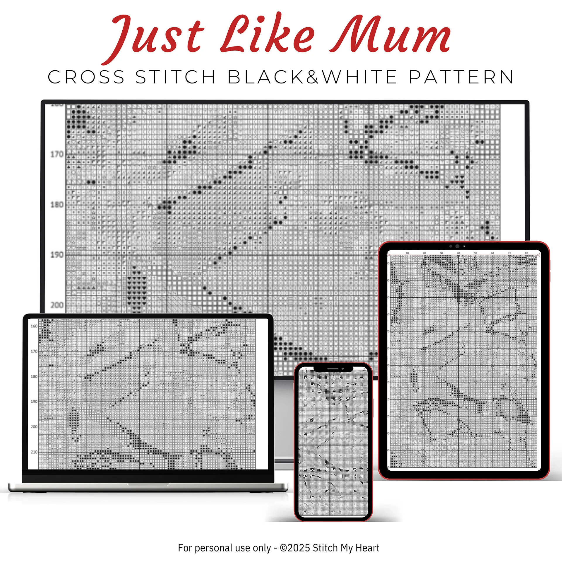 Just Like Mum Cross Stitch Pattern product image (4)
