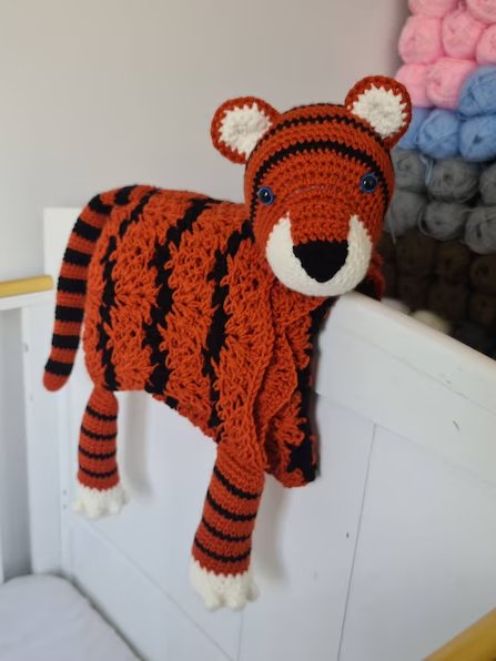 Crochet Tiger Baby Blanket Folding Pram Toy Pattern PDF - Crafting Happiness product image (6)