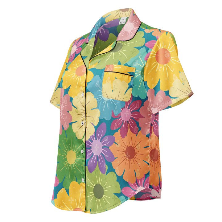 Vibrant Daisy Floral Prints Pajama Top product image (1)