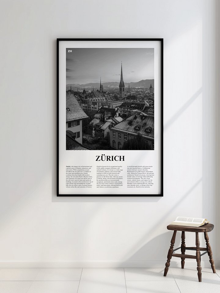Zurich 03 Newspaper Poster | Framed product image (2)