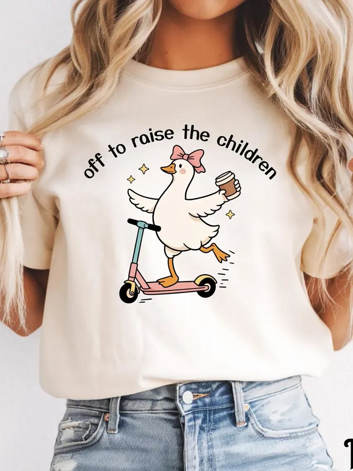 Off To Raise The Children Shirt - Funny Retro Duck Mother's Day Tee product image (1)