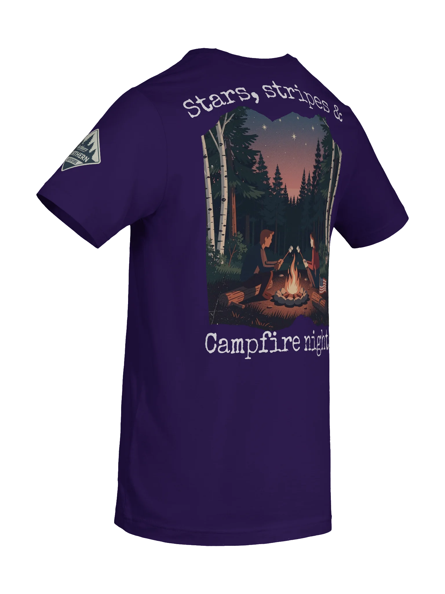 Stars, Stripes & Campfire Nights – Patriotic Northwoods T-Shirt product image (10)