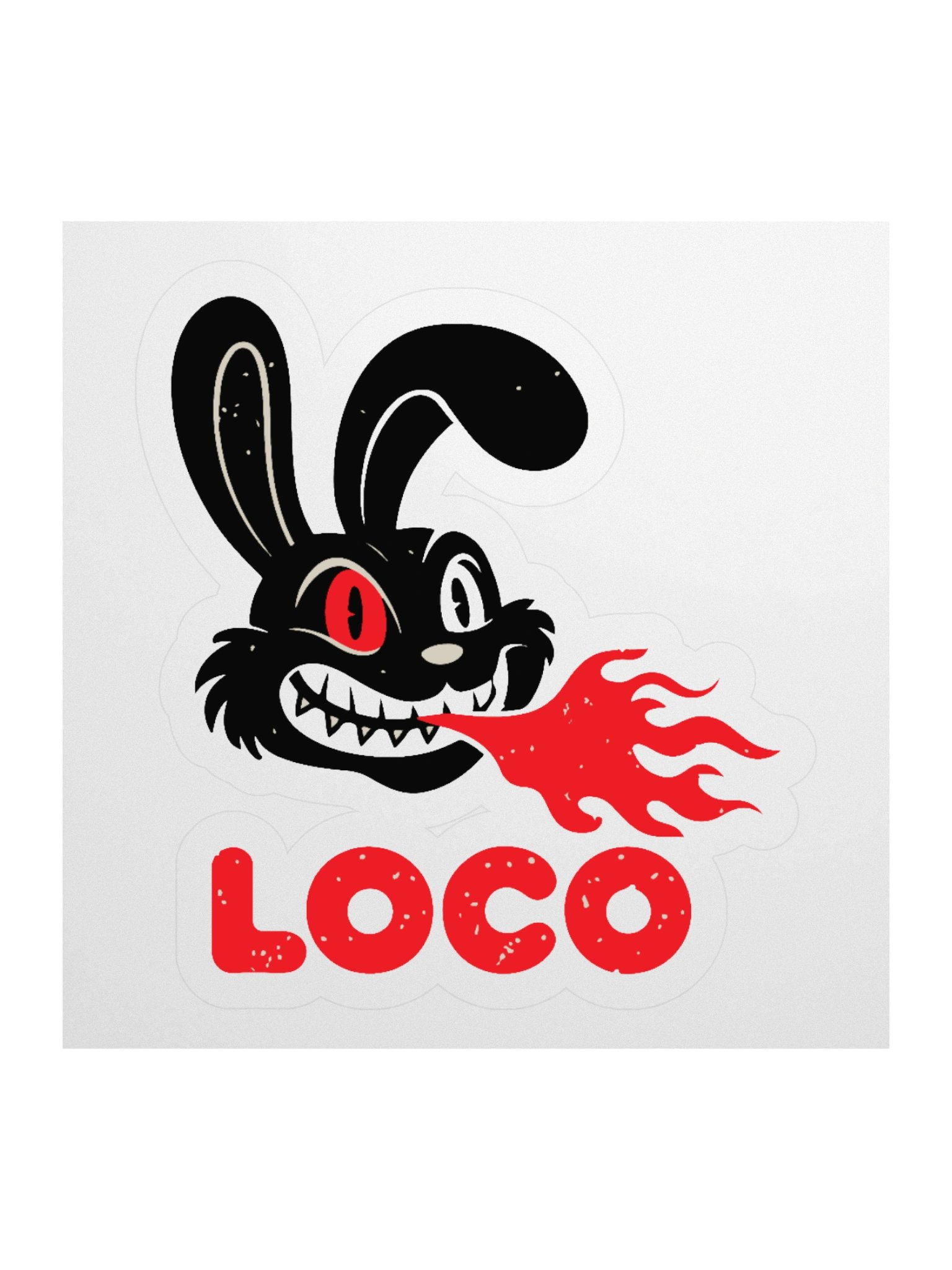 LOCO Fire Bunny Kiss Cut Stickers product image (1)
