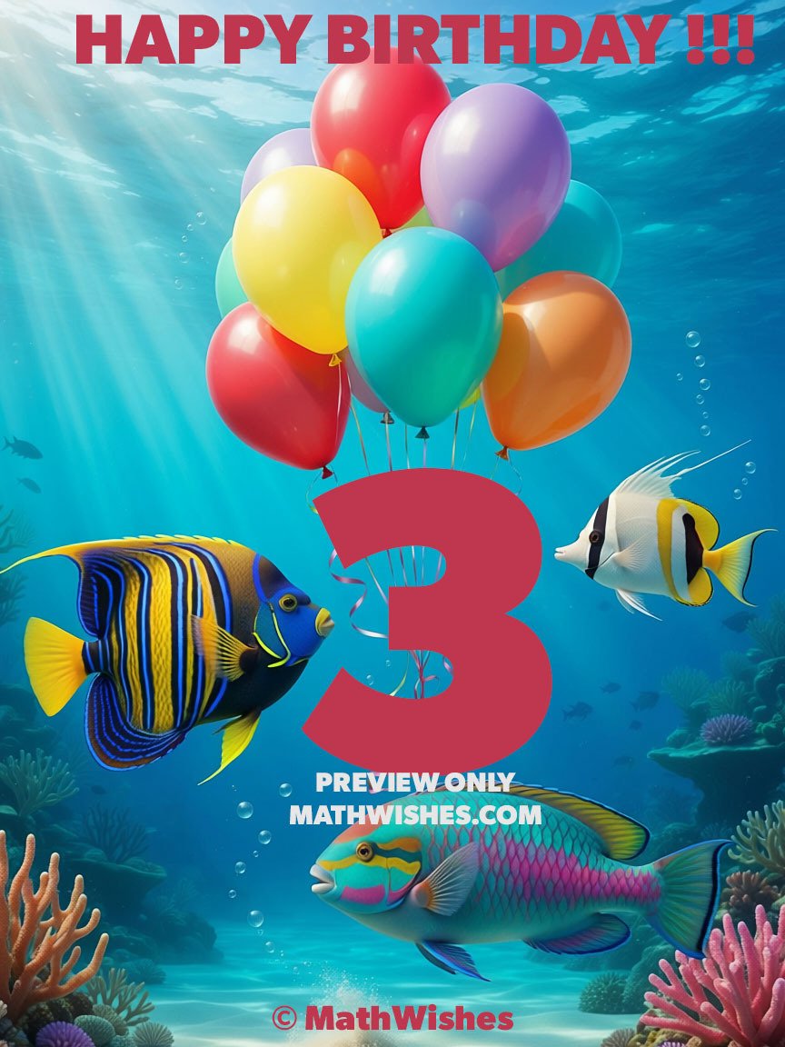 3rd Birthday Card - Three Fish product image (1)
