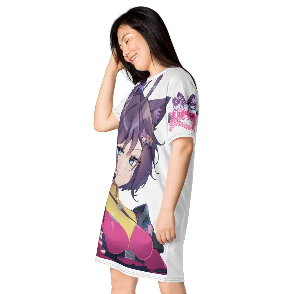 Pixel Kitten Playful All-Over T-Shirt Dress product image (4)
