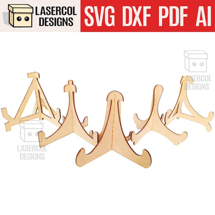 Easel Plate Stand Set 1 - Laser Cut Files product image (1)