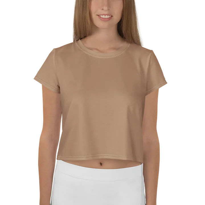 Tan Minimalist All-Over Print Crop Tee product image (2)