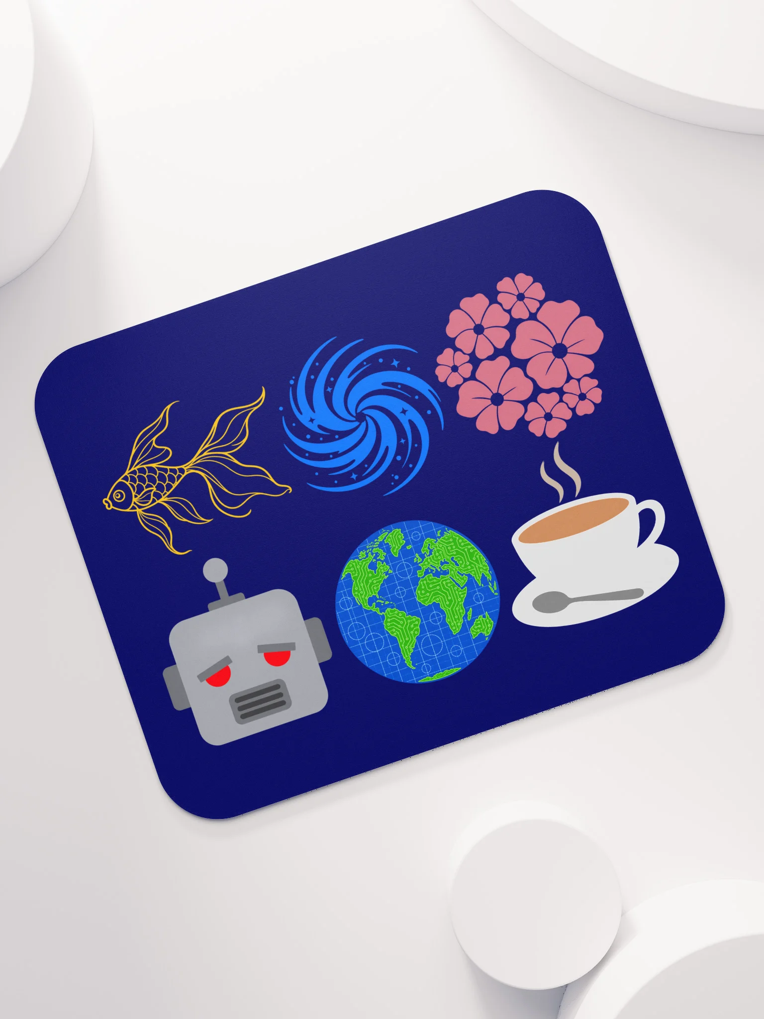 Fish, Spiral, Flowers, Robot, Earth, Tea-mousepad product image (7)