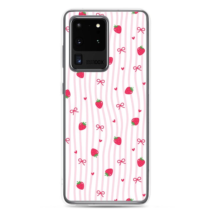 Sugarplum Strawberry Co. Clear Samsung® 20 Plus, 20 FE, 20 Ultra, 20, 21 FE, 21, 21 Plus, 21 Ultra, 22, 22 Plus, 22 Ultra, 23, 23 Ultra, 23 Plus, 24 Plus, 24, 24 Ultra, 25 Plus, 25 Ultra, 25 Cases. product image (1)