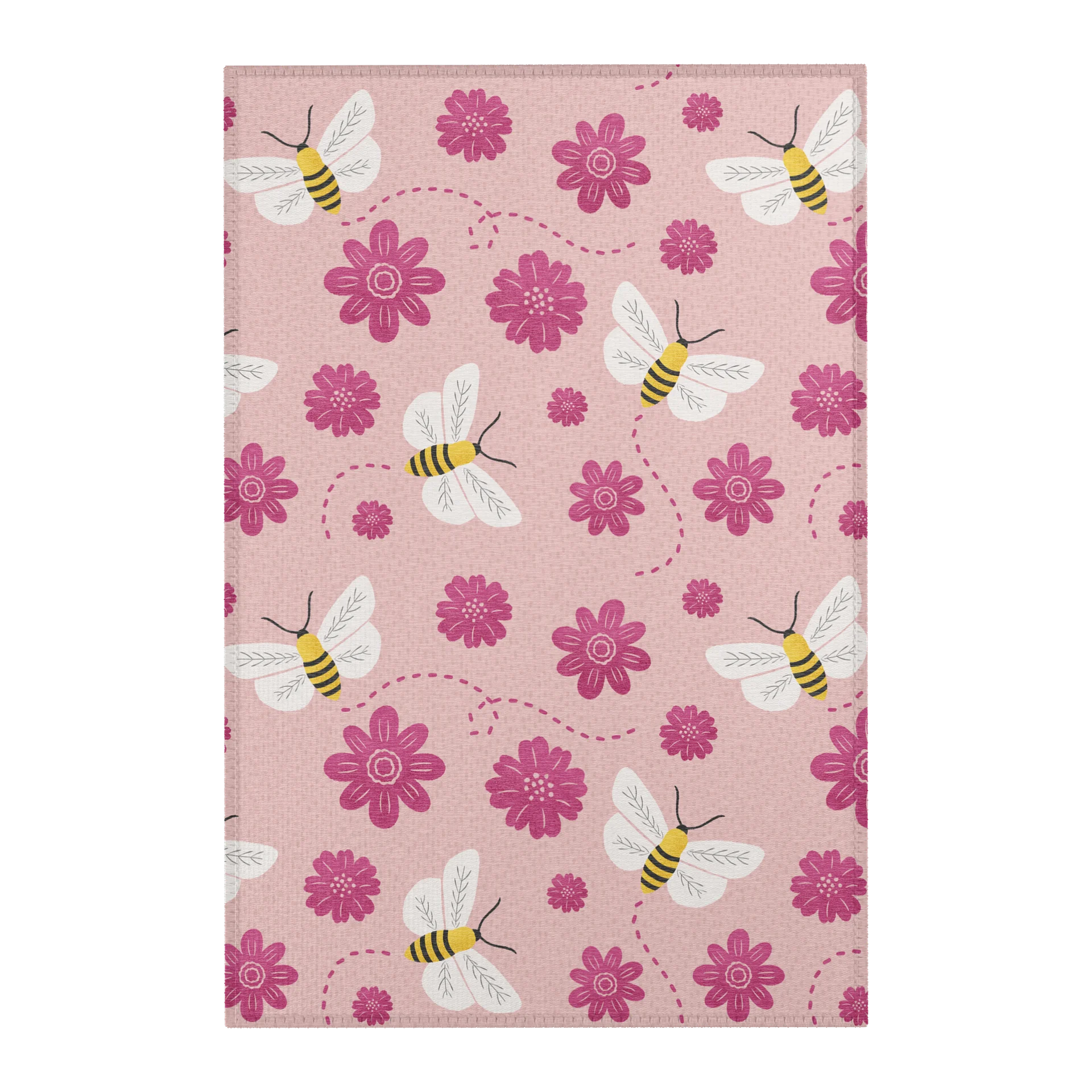 Little Pink Bees Area Rug product image (1)