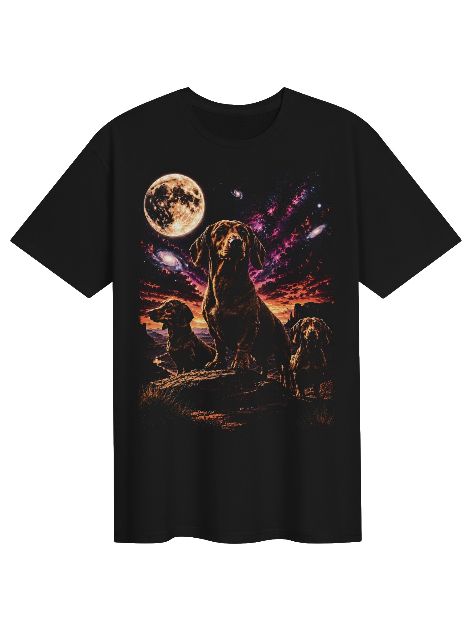 Dachshund Howling Moon Tshirt | Unexpected Legends Shirt product image (1)