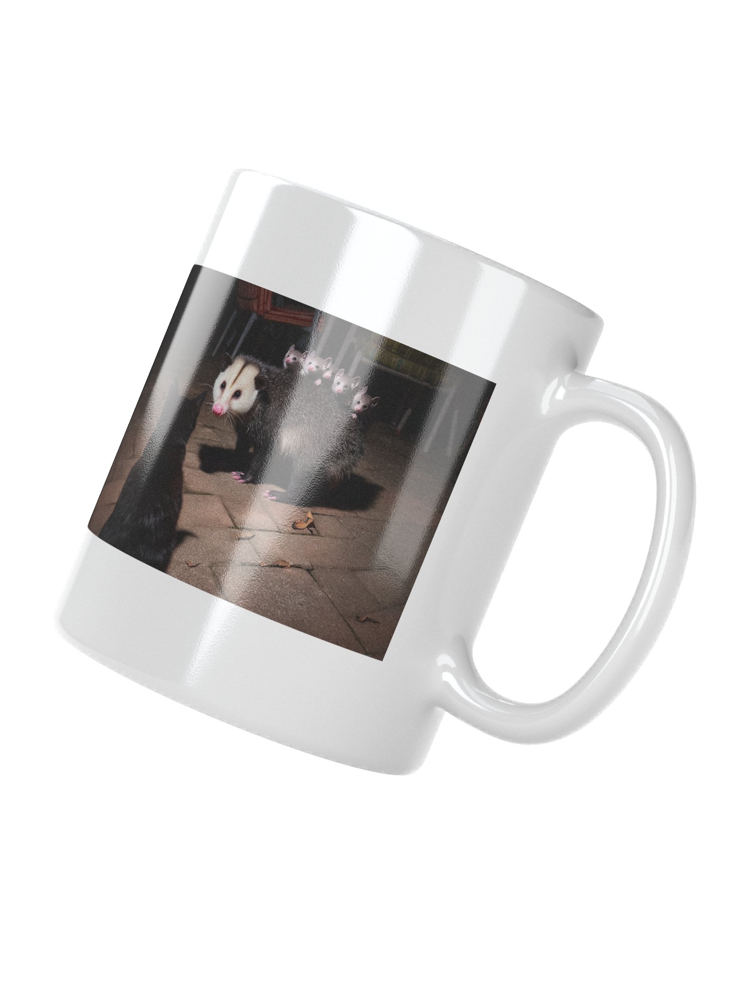 Cat meets opossum family Cup product image (2)