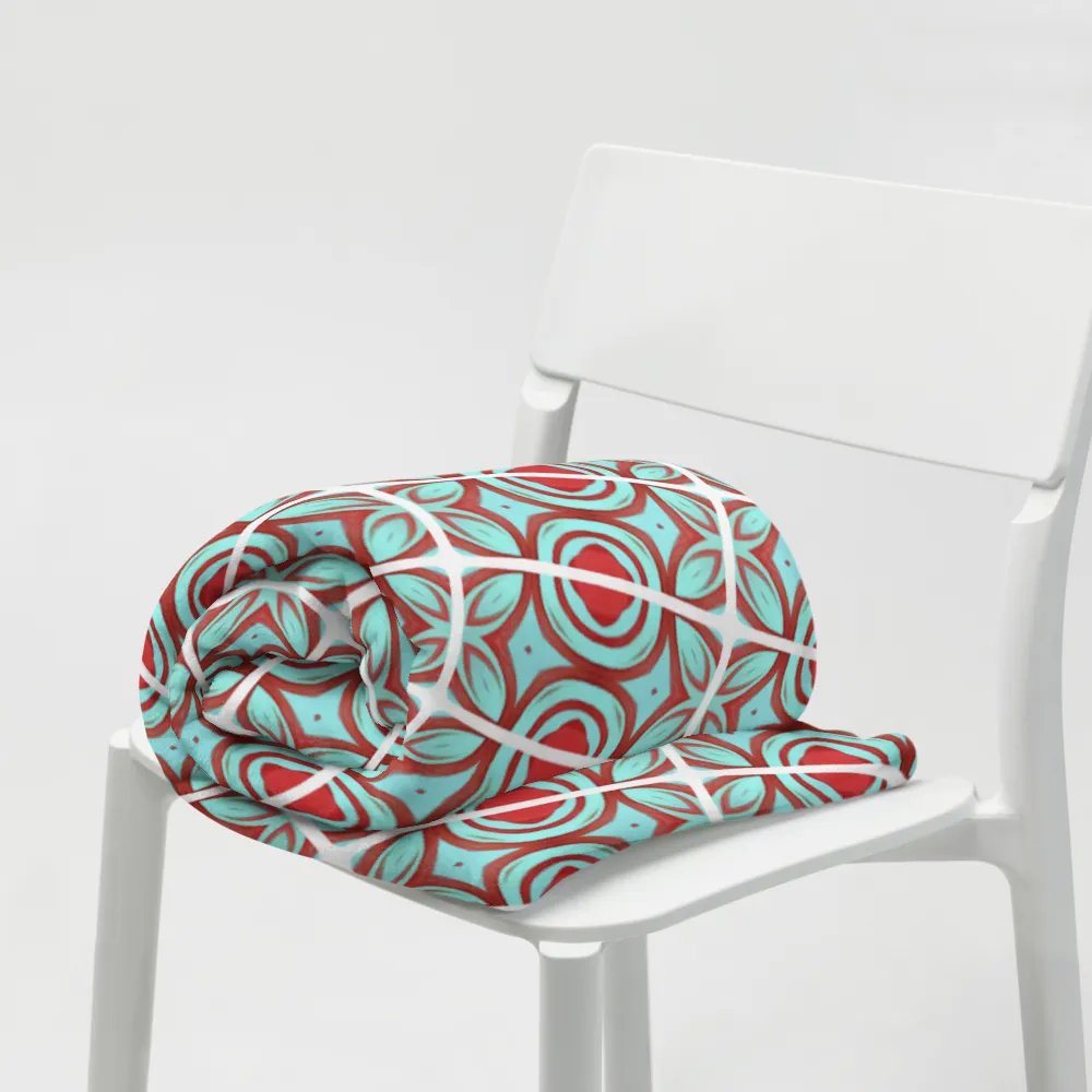 Blue & Red Diagonal Pattern Throw Blanket product image (9)