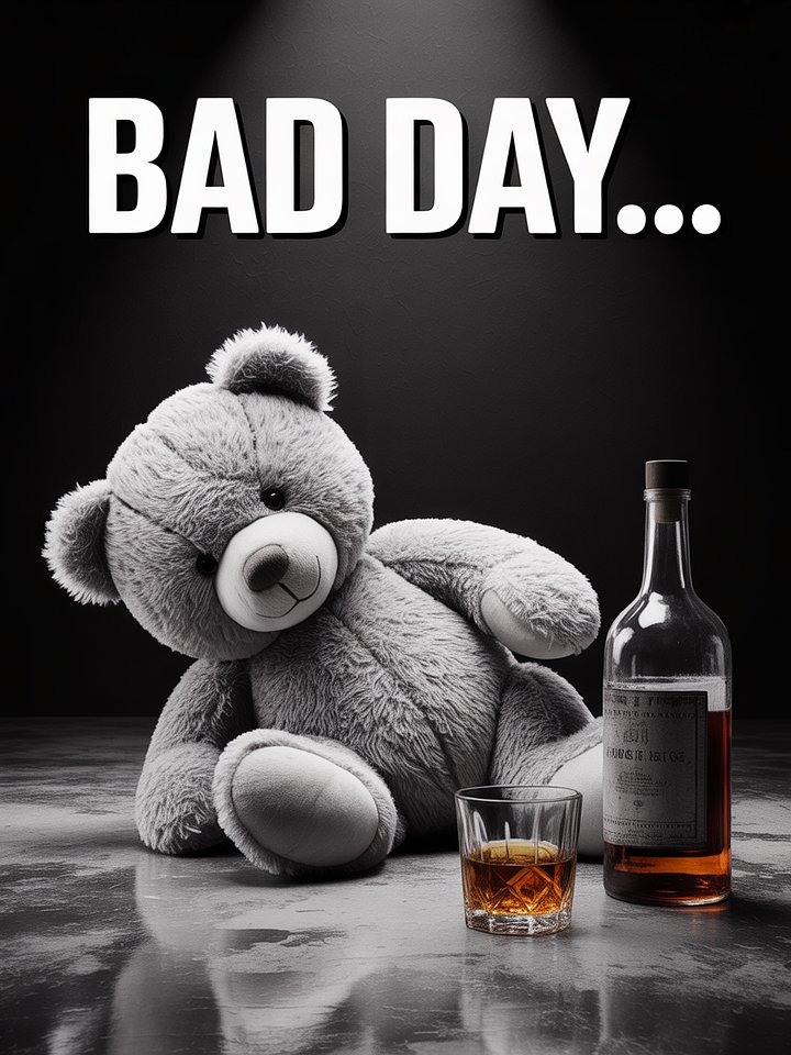 Dramatic Teddy Bear Framed Poster product image (1)