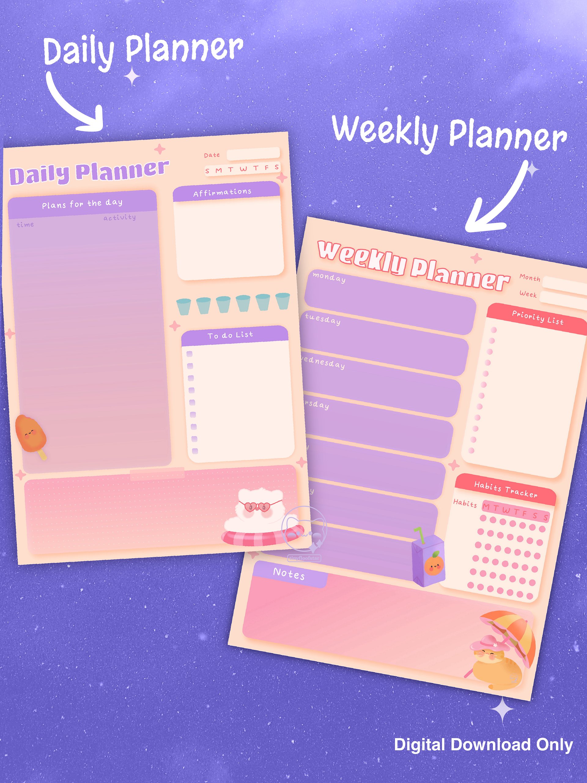 Summer Fun Daily & Weekly Printable Planners product image (1)