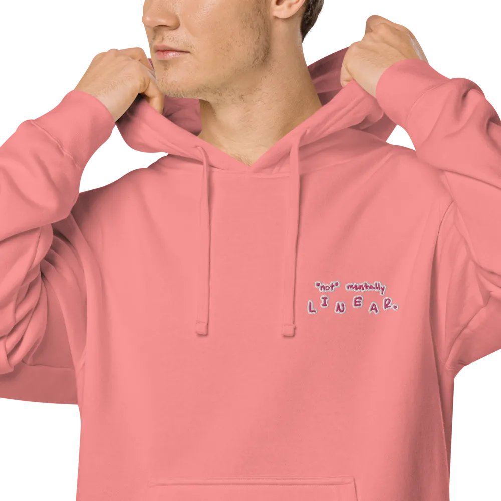 *not* mentally linear (L.C. pink bubble design) embroidered pigment hoodie product image (7)