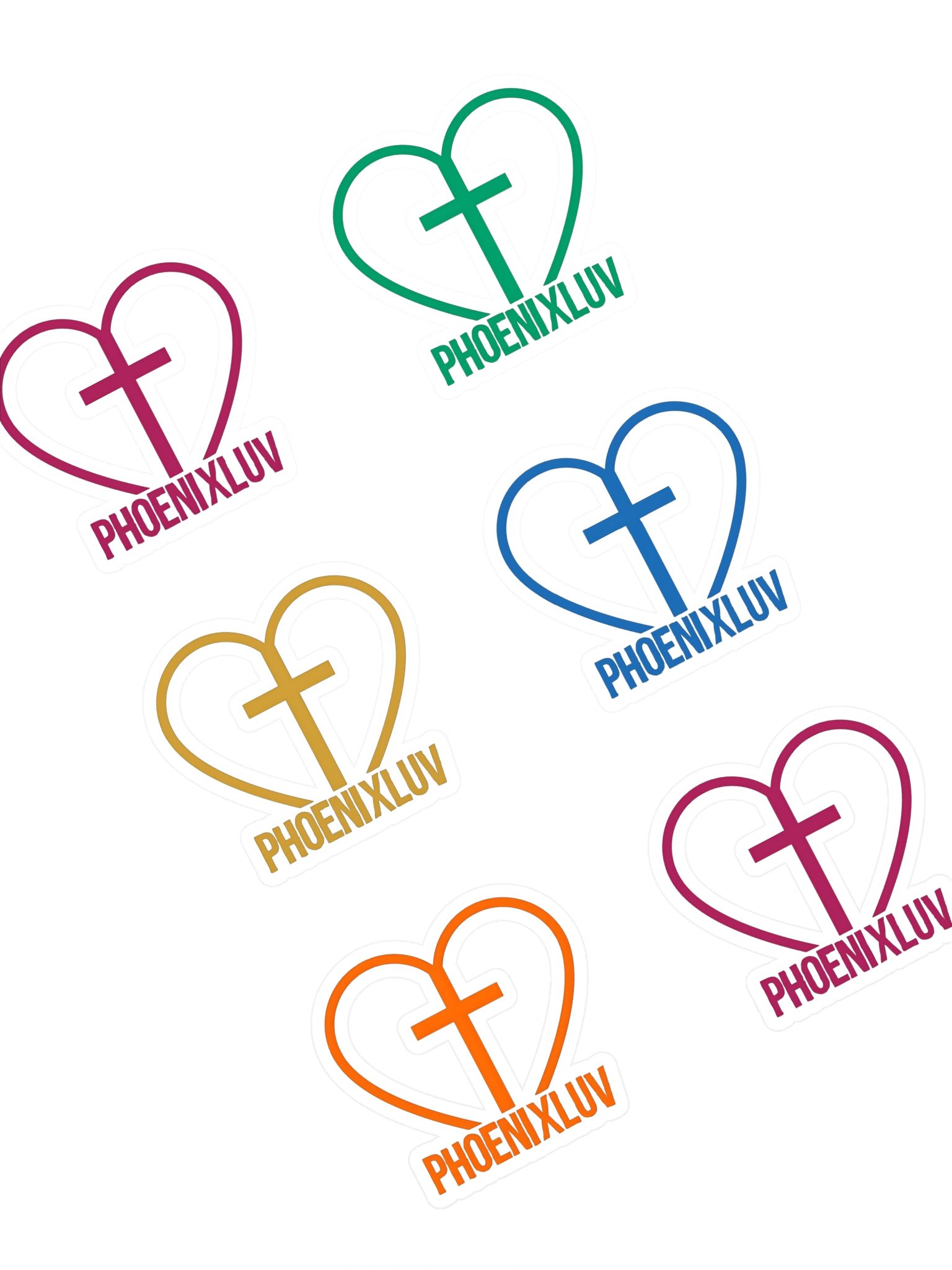 PhoenixLuv — Heart & Shield Logo Sticker Sheet product image (1)