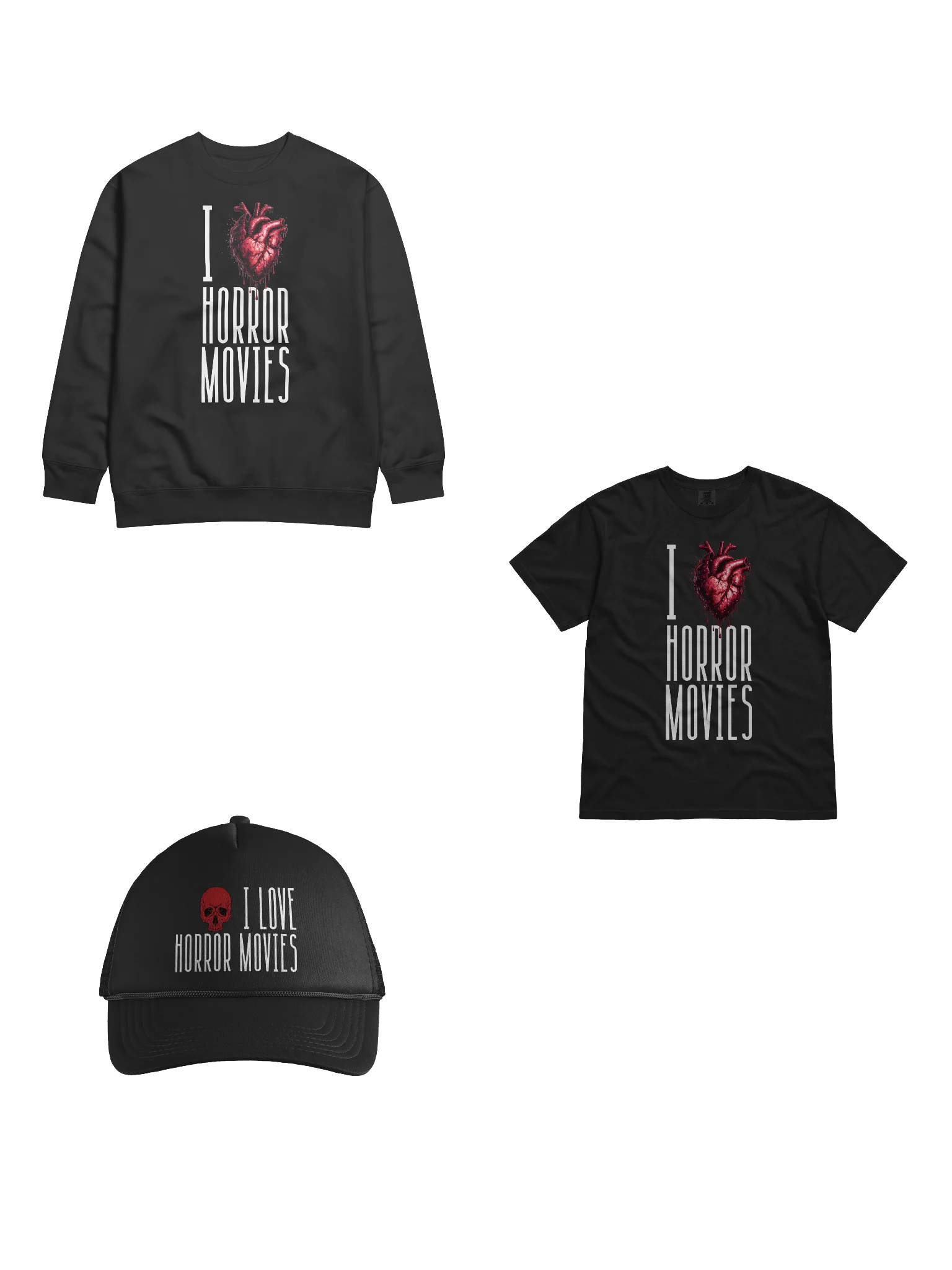 I Love Horror Movies - Heart & Skull Bundle Mashup product image (1)