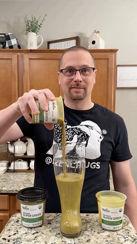 Chugging Organic Super Green Soup! #kenchugs #kale #fyp