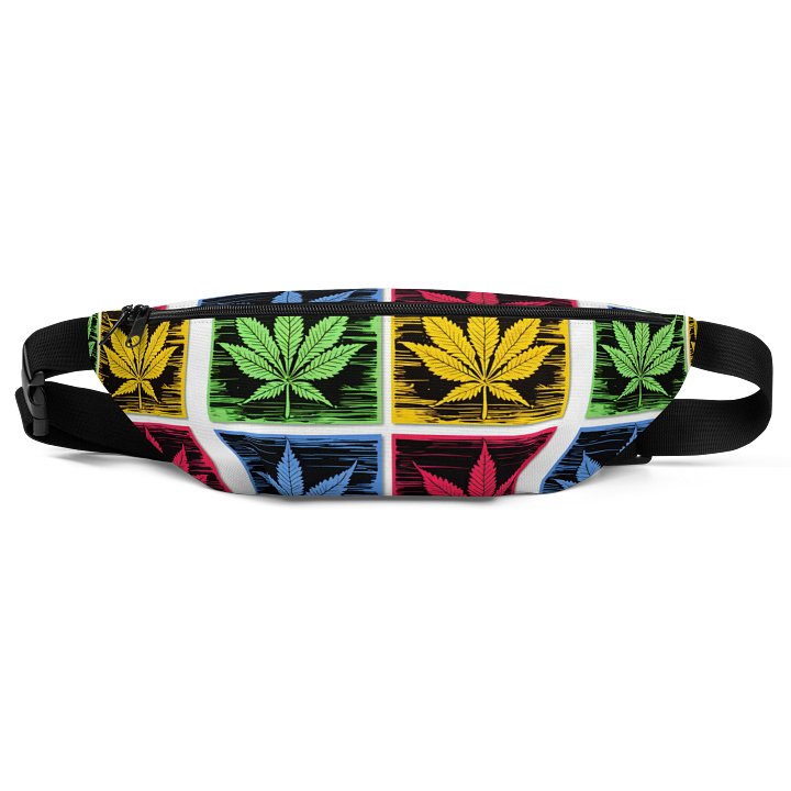 Colorful Leaf Grid All-Over Print Fanny Pack product image (2)