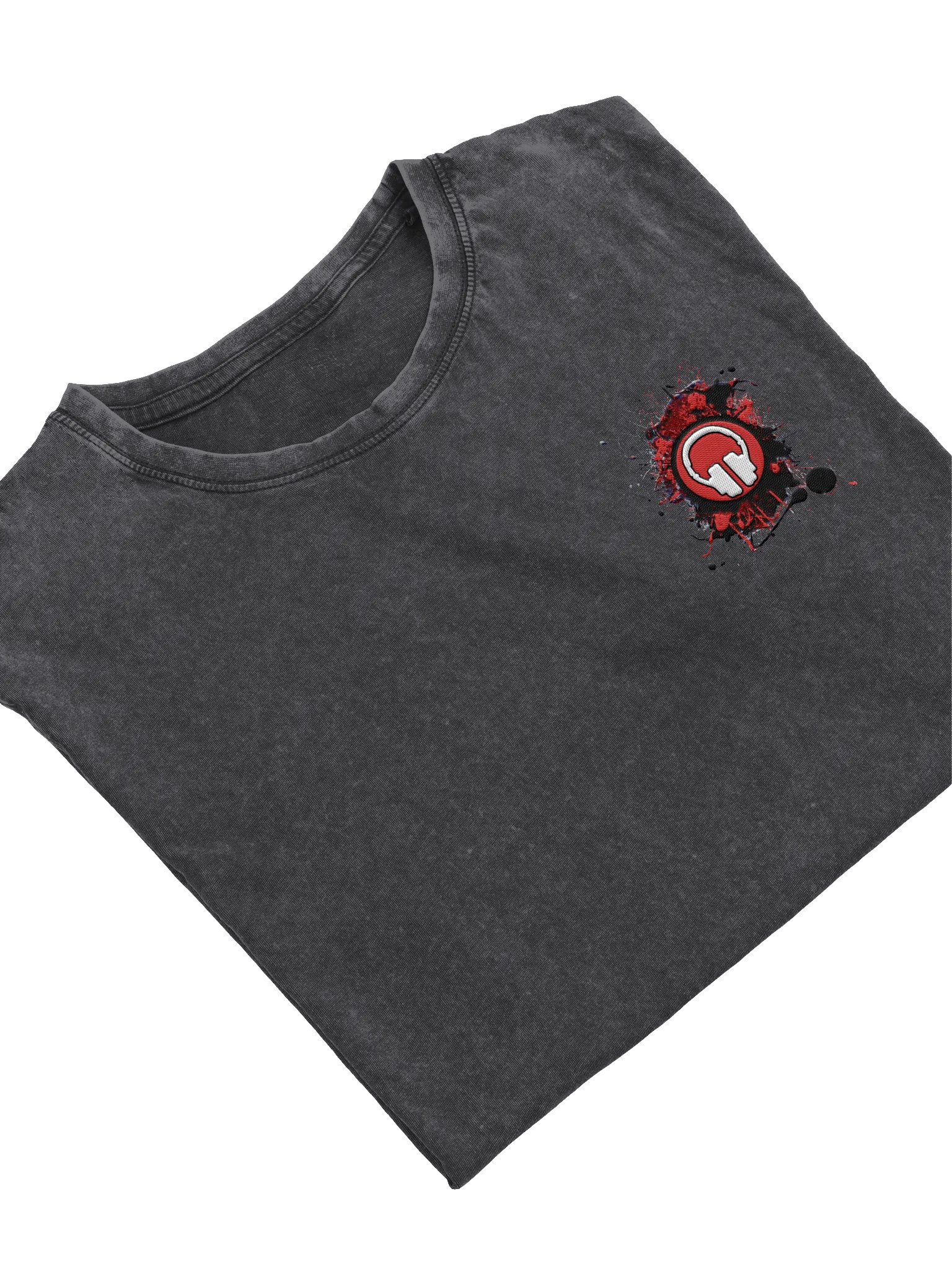 Paint Splat Headphones Embroidered Husky Denim T-Shirt product image (9)
