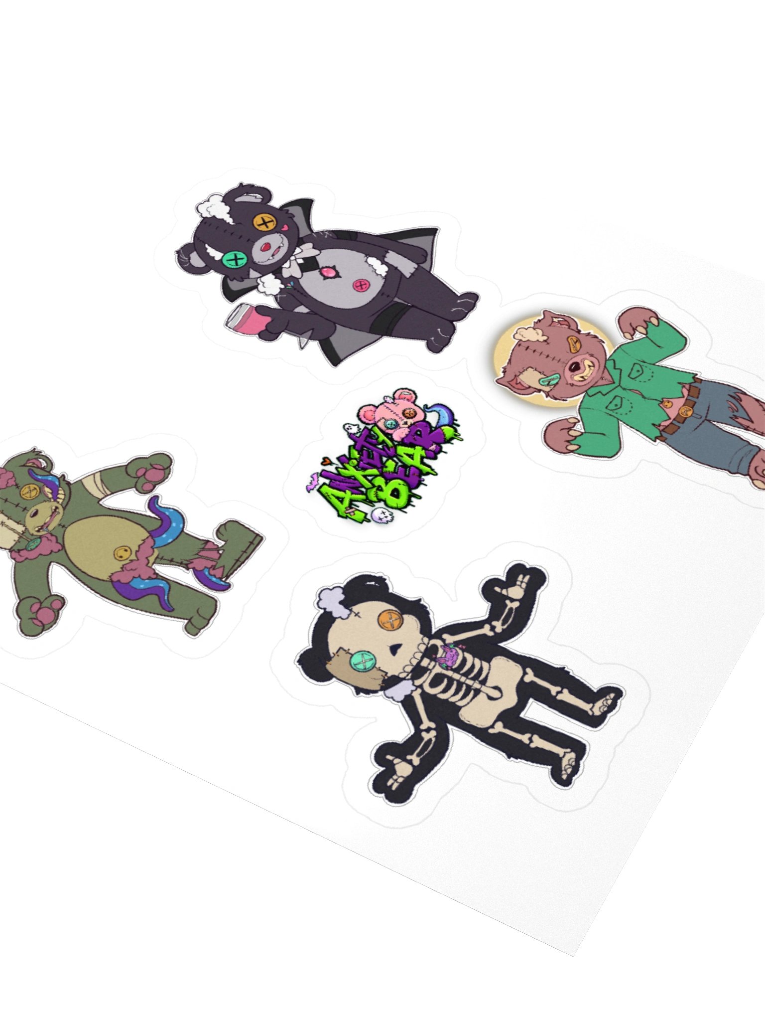 Anxiety Bear Scare Bear Stickers Halloween 2026 pt 2 product image (7)