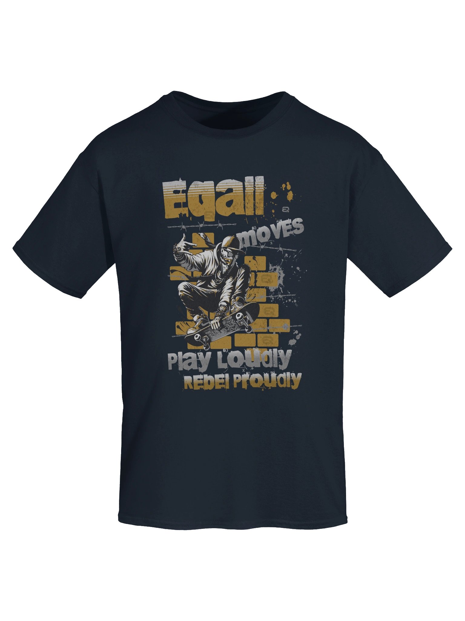 Urban Cool Skater Moves Heavyweight 100% Cotton T-shirt by EQALL® Originals_Mustard_Grey product image (5)