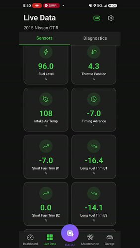 Timing advance was sitting at -7°.

Tap any live sensor → what it actually measures, in plain English → Ask Kaiju about this ...