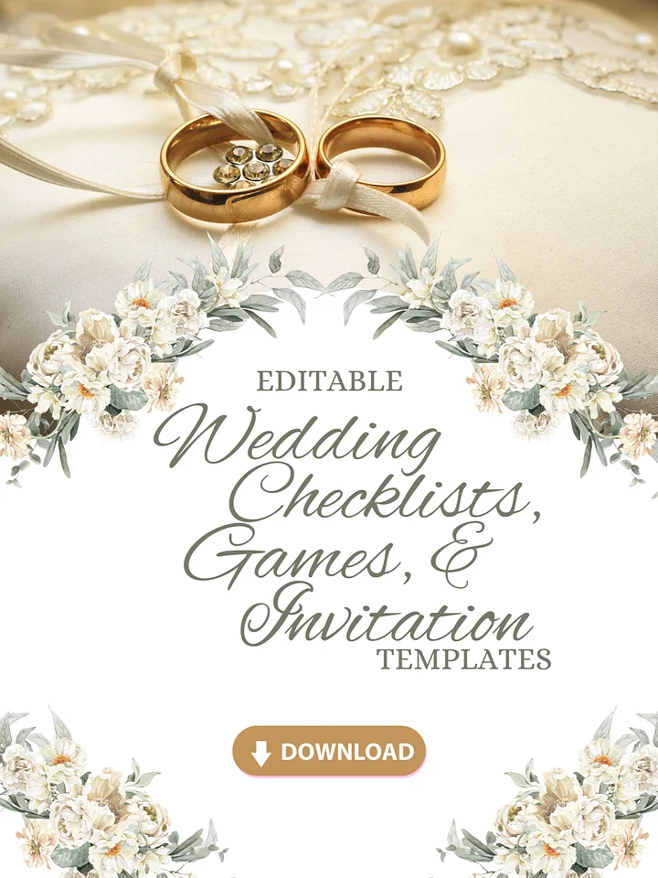 Editable Wedding Games, Checklists, and Invitation Templates product image (2)