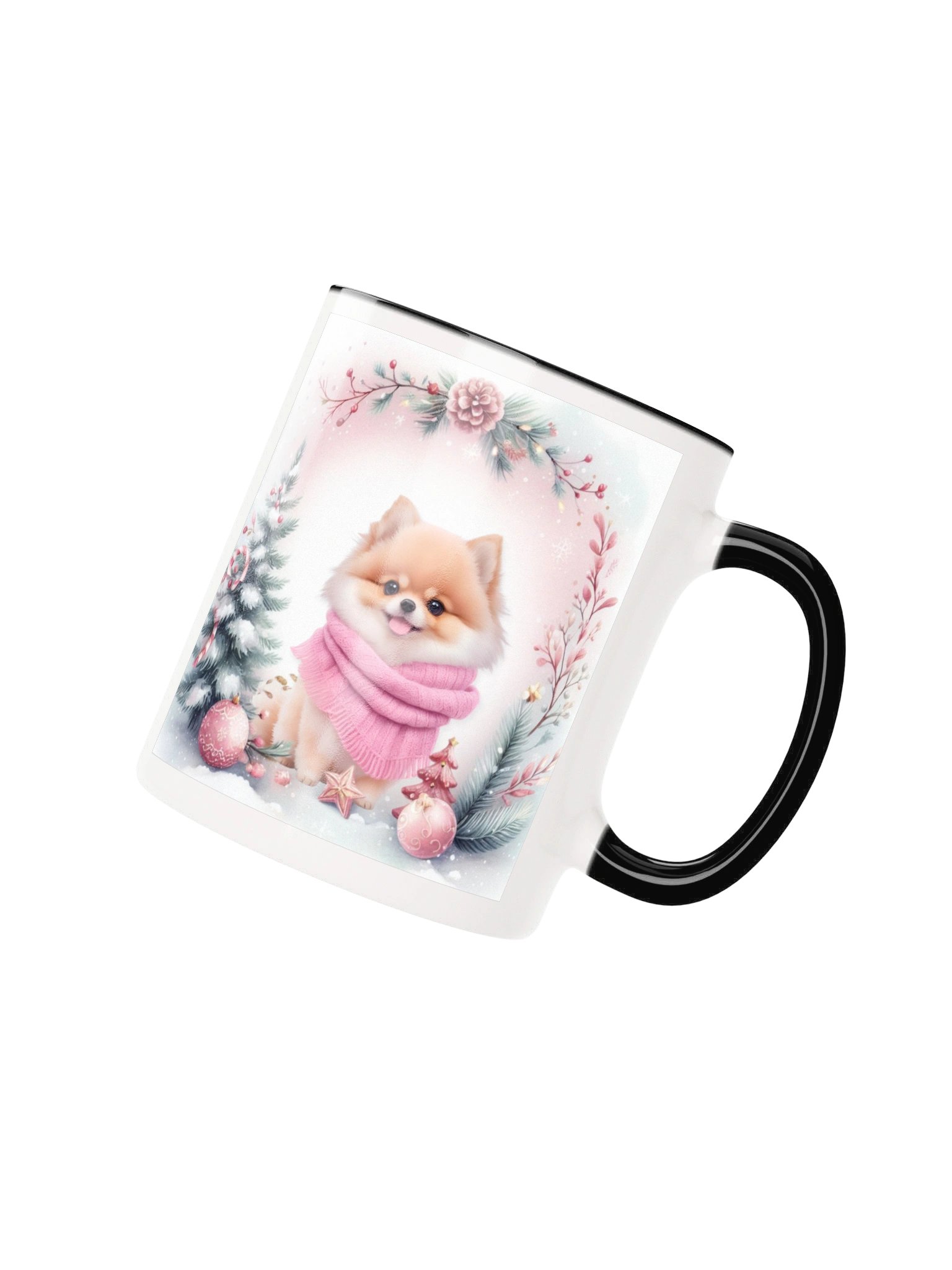 Pink Scarf Winter Dog Mug product image (14)
