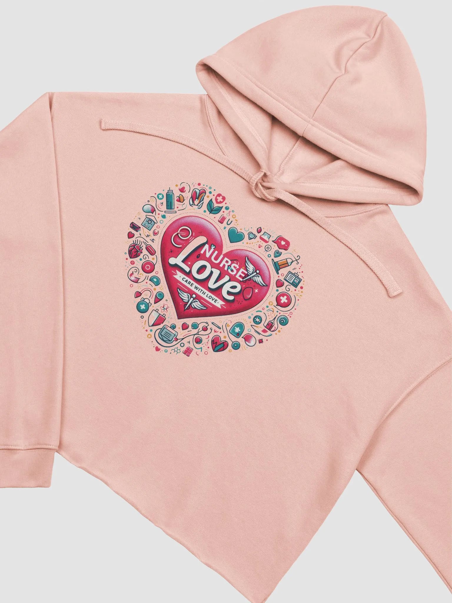 Nurse Love Heart Crop Hoodie product image (3)
