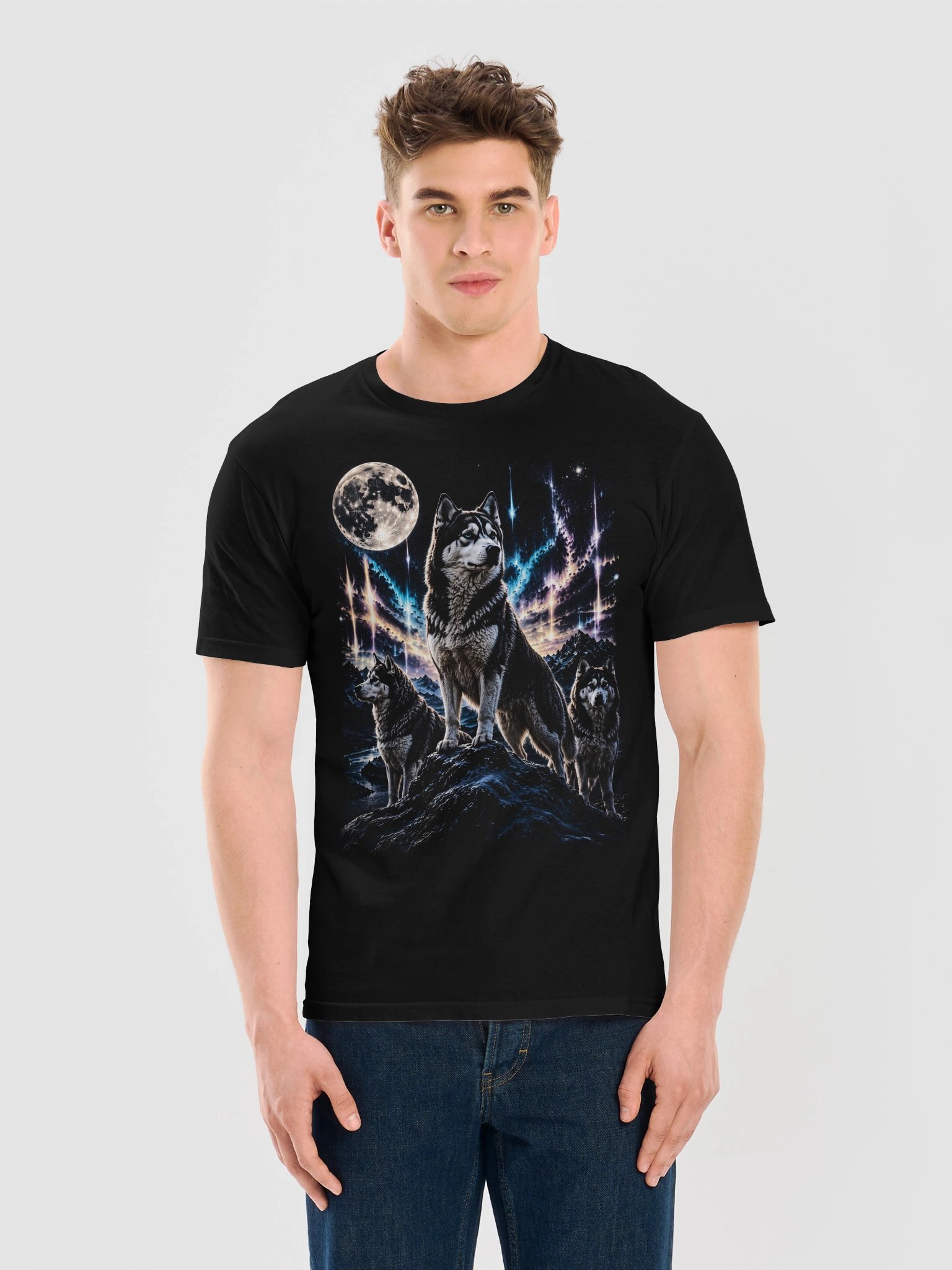Husky Howling Moon Tshirt | Unexpected Legends Shirt product image (6)