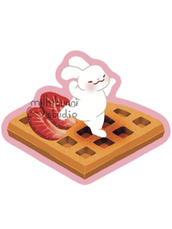 Right Strawberry Waffle Bunni Sticker product image (1)