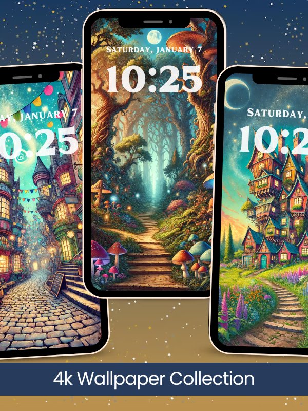 Magical Locations Fantasy Illustration Phone Wallpaper 4K Quality Bundle for Android and IOS product image (3)