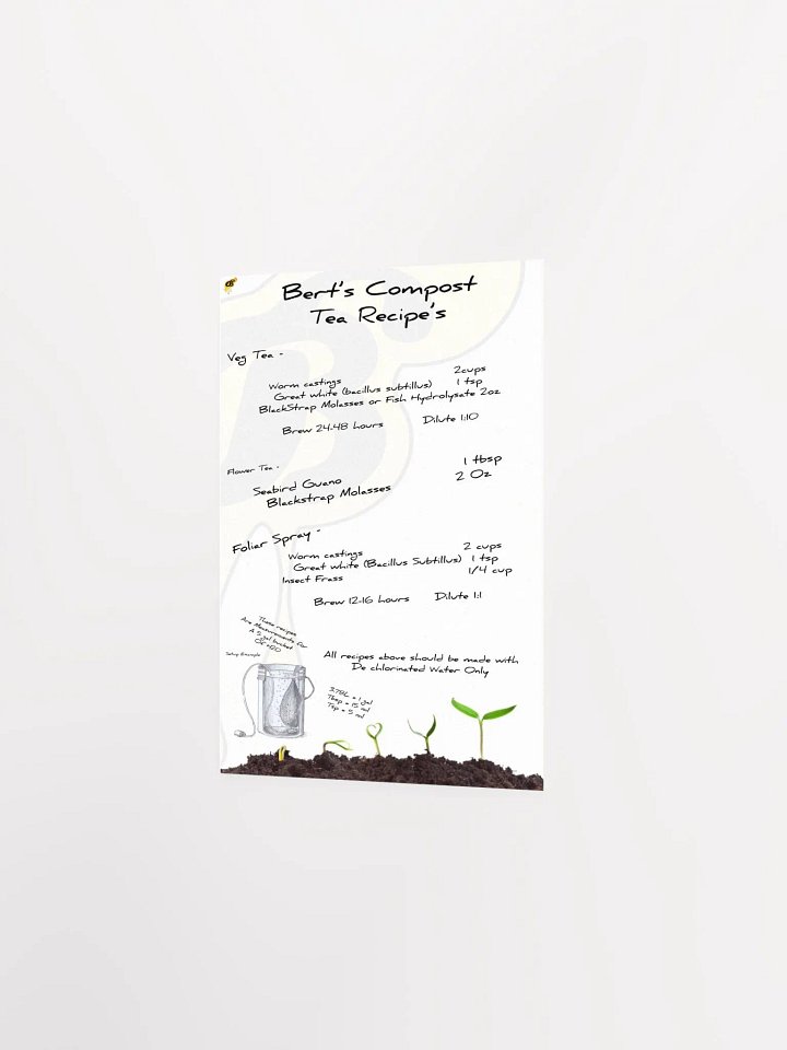 Bert's Compost Tea Recipes Card product image (2)