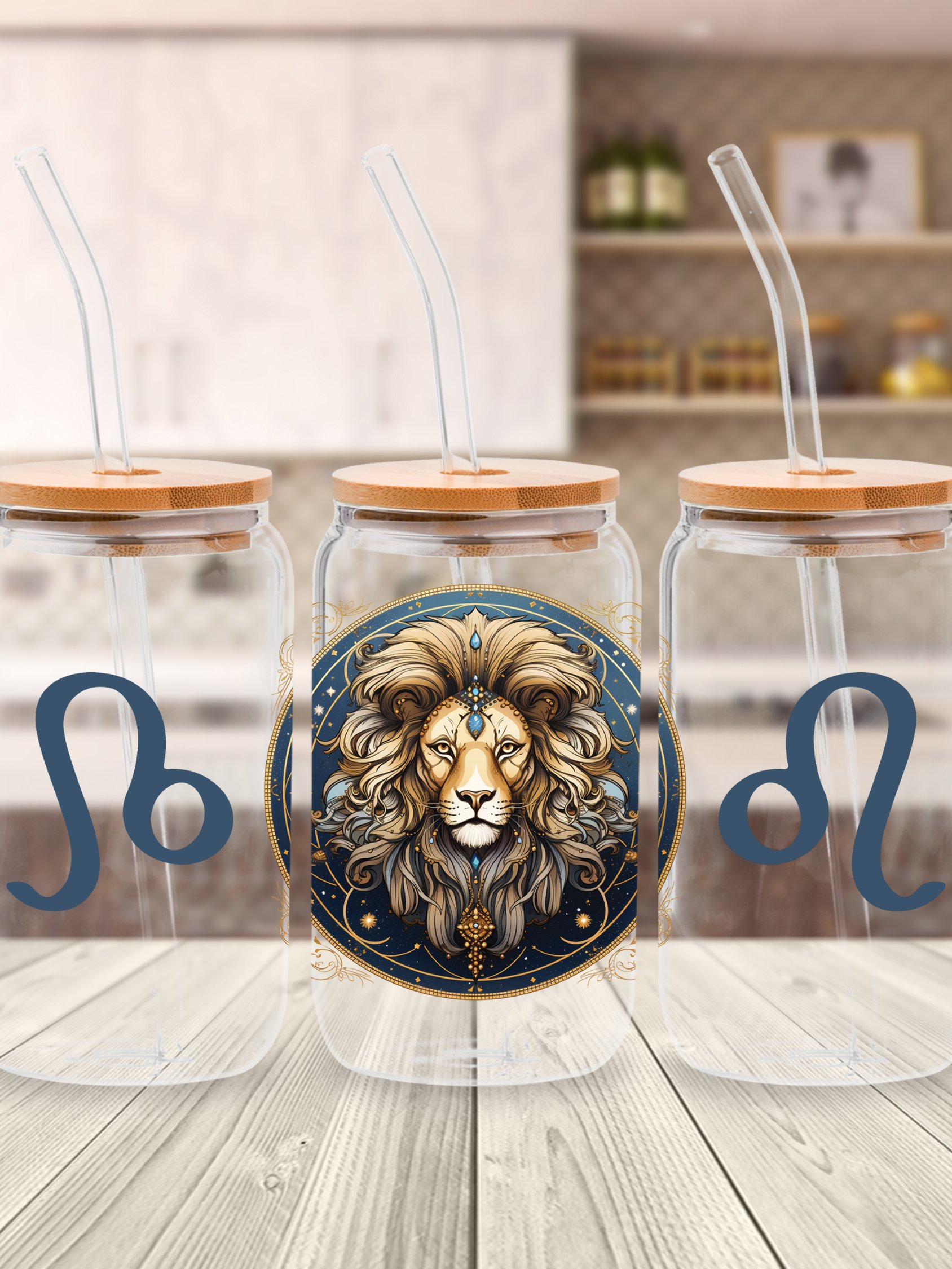 Leo Zodiac Glass Can Sipper product image (1)