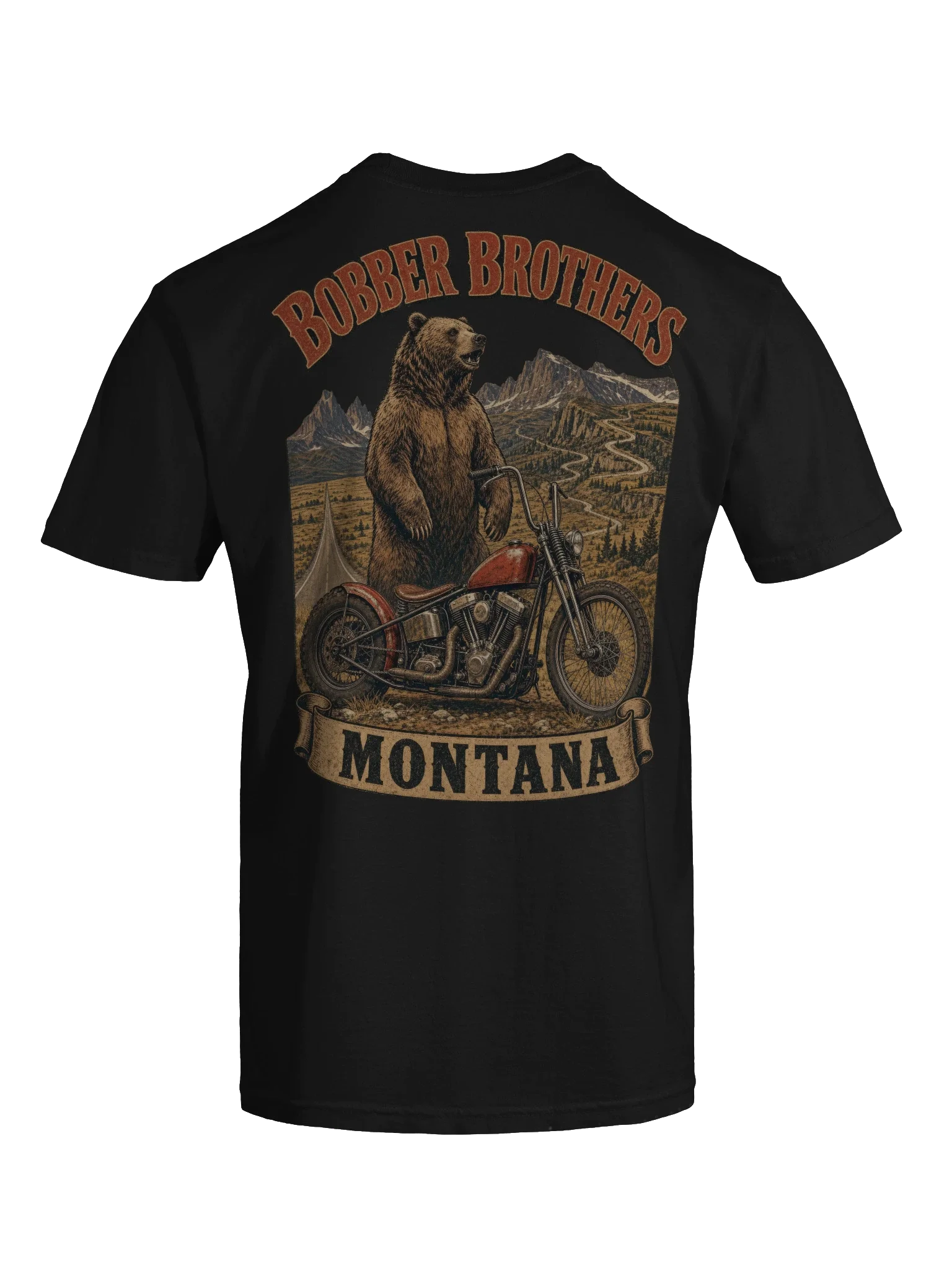 Montana motorcycle t-shirt design by Bobber Brothers