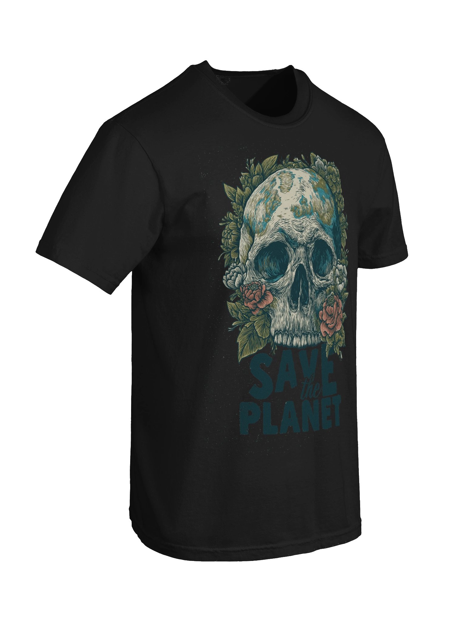 Save The Planet – Skull & Flora Eco Art Tee product image (39)