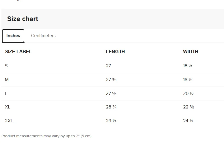 Thrive t-shirts unisex sizing product image (3)