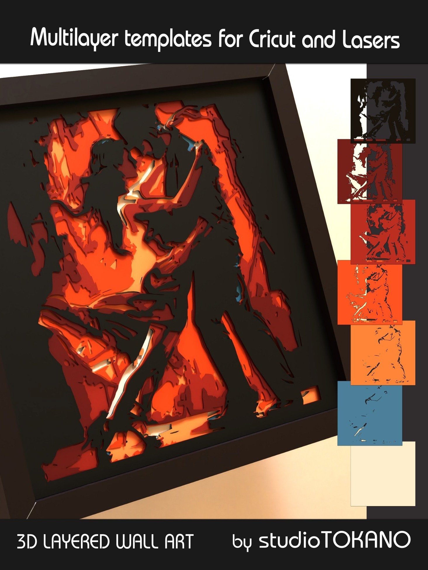 Tango Couple Layered Cut File product image (7)