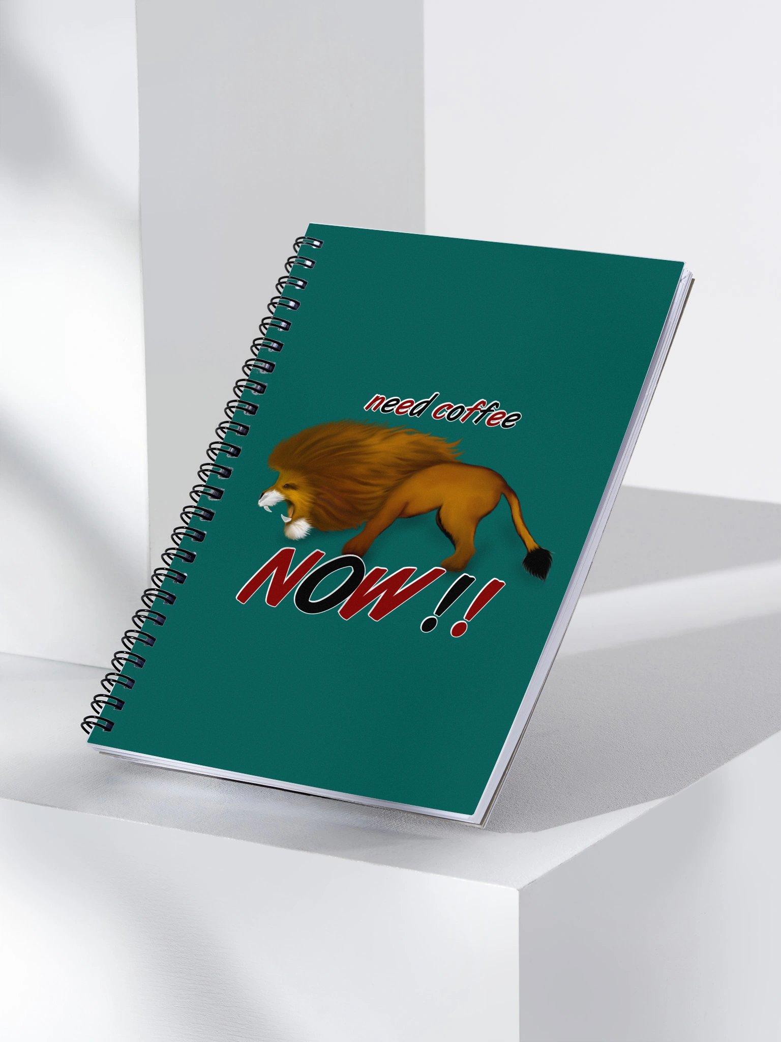 Lion "Need Coffee NOW" Spiral Notebook product image (3)