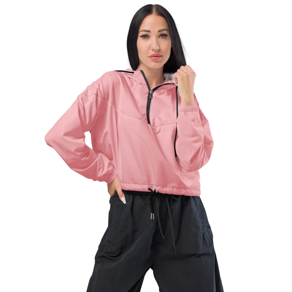 Women's Cropped Pink Windbreaker product image (2)