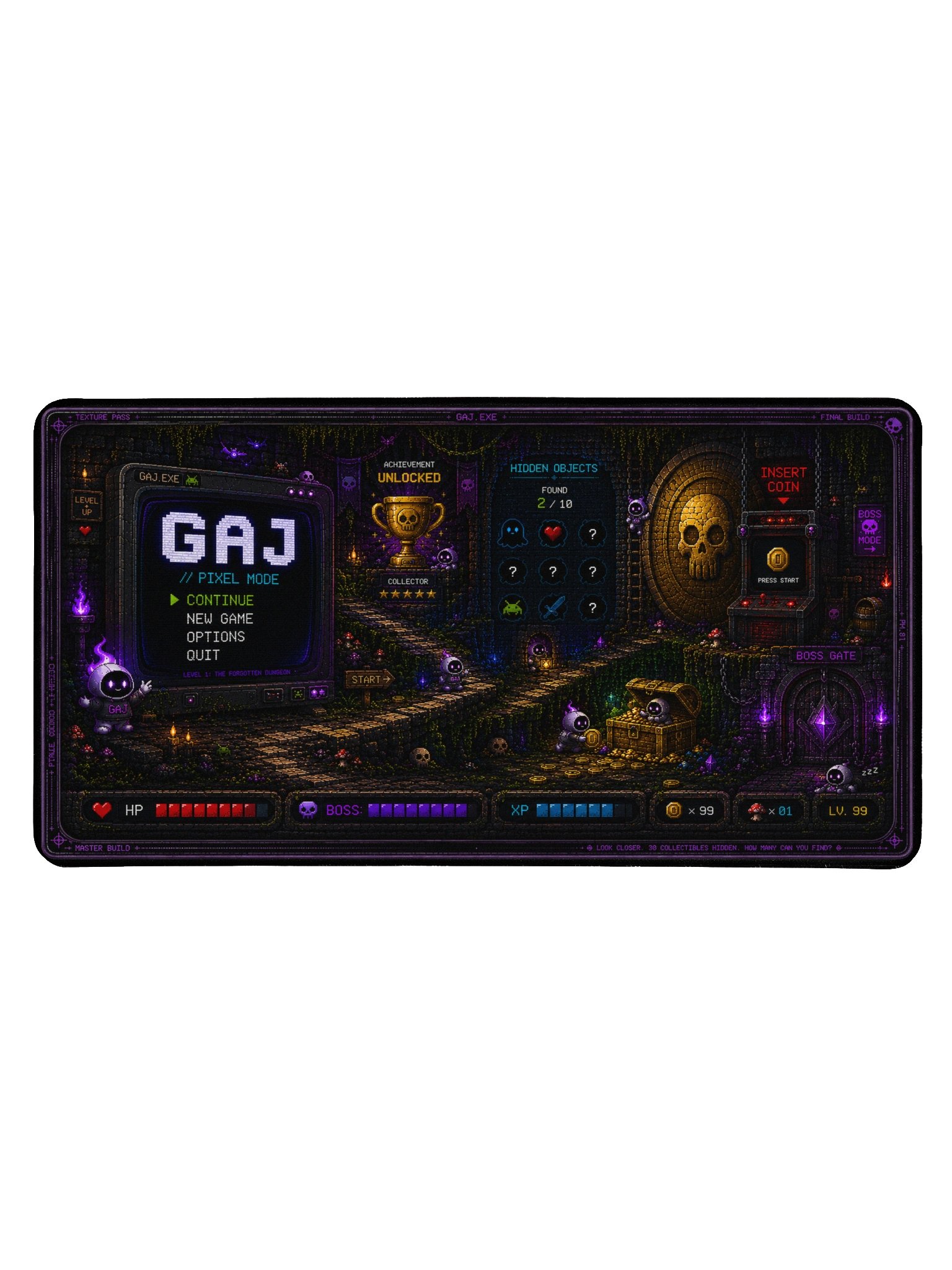 Dungeon Treasure Hunt – Pixel Mode Desk Mat product image (1)