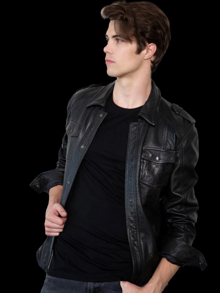 Mens Nero Leather Jacket product image (2)