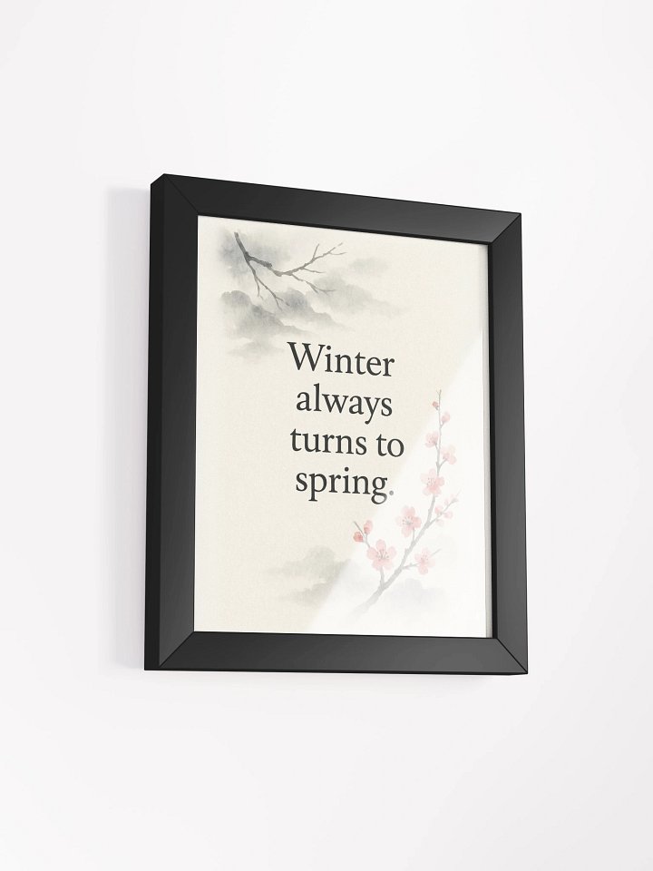 Winter Always Turns to Spring – Nichiren Buddhism Inspirational Wall Art – Japanese Sumi-e Style Print for Home or Altar product image (2)