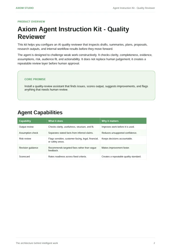 Axiom Agent Instruction Kit - Quality Reviewer product image (2)
